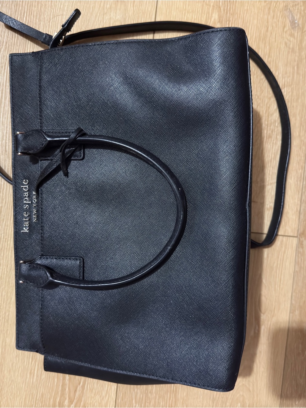 kate spade Black Saffiano Satchel with Top Handles